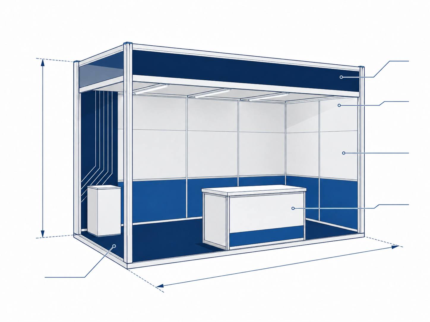 Diagrama isométrico del módulo de 16 m²