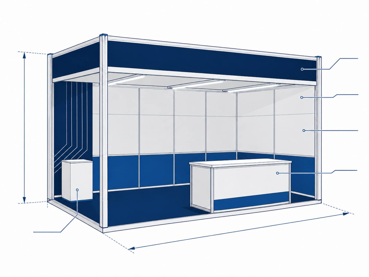 Diagrama isométrico del módulo de 32 m²